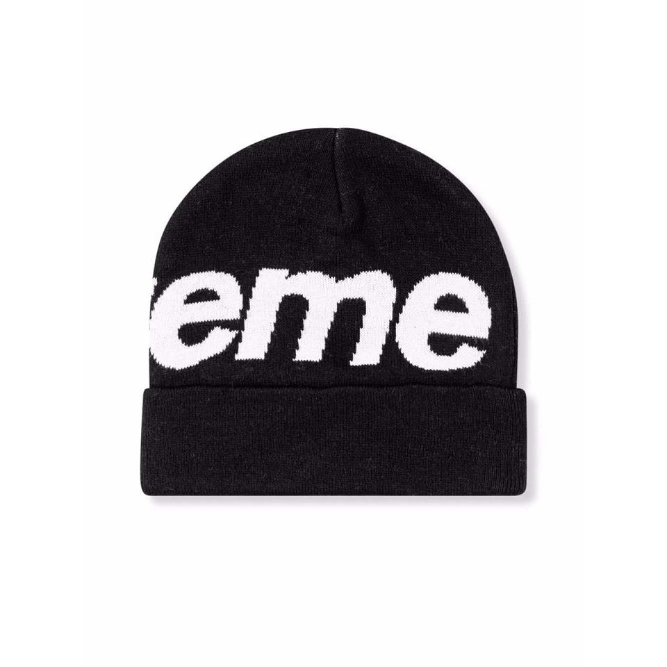 Supreme Big Logo Beanie Hüte Schwarz | CH111XF