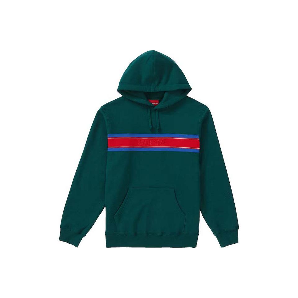 Supreme Chest Stripe Logo Mit Kapuze Sweatshirts Grün | CH270BC