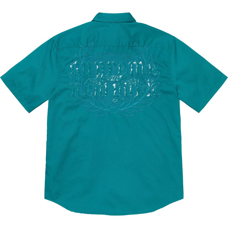 Supreme Croc Patch S/S Arbeits Hemd Aqua | CH385OR