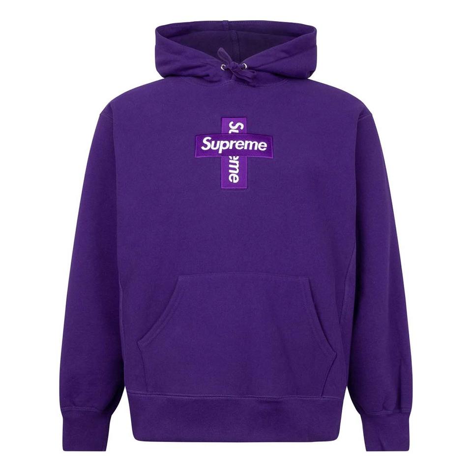 Supreme Cross Box Logo Hoodie Lila | CH485TV