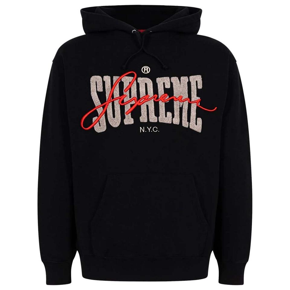 Supreme Embroide Chenilles Hoodie Schwarz | CH483EX