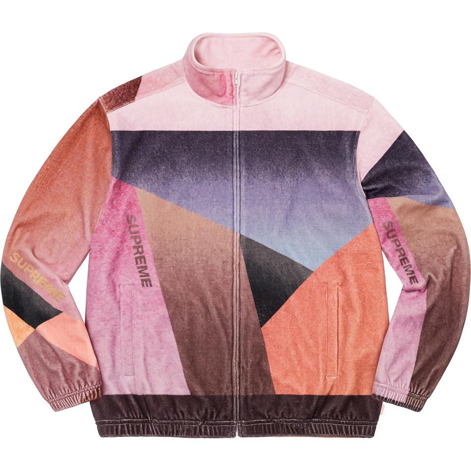 Supreme Geo Velour Track Jacke Rosa | CH451VD