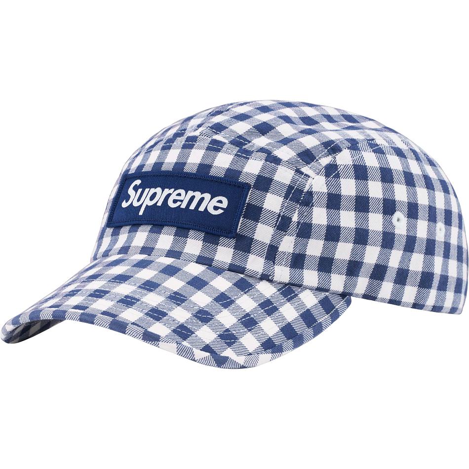 Supreme Gingham Camp Cap Hüte Blau | CH115NB