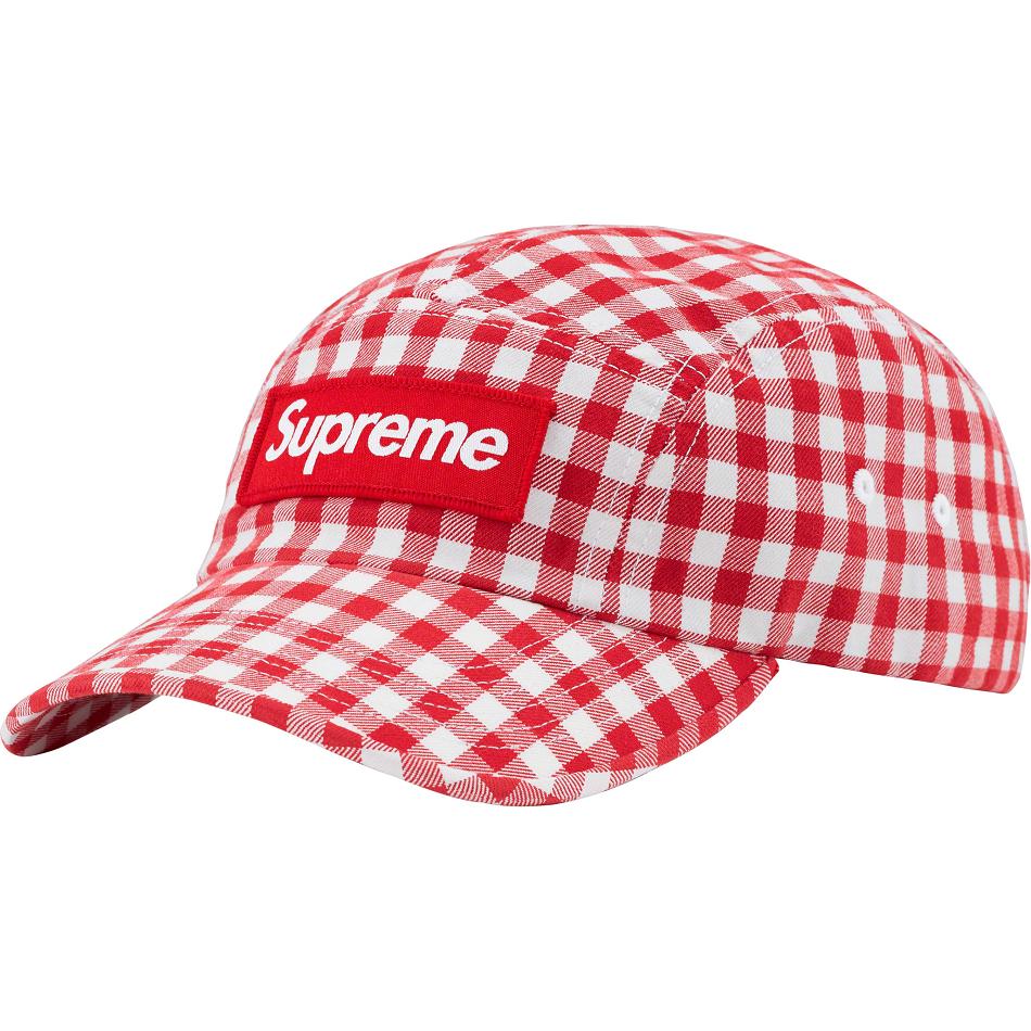 Supreme Gingham Camp Cap Hüte Rot | CH114BC