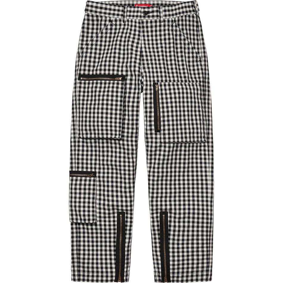 Supreme Gingham Flight Pant Hose Schwarz | CH392HK