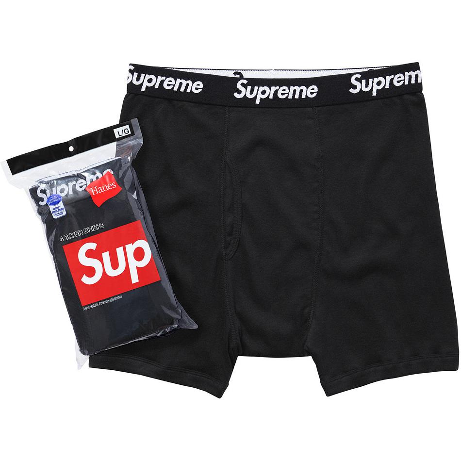 Supreme Hanes® Boxer Briefs (4 Pack) Unterwäsche Schwarz | CH102SO