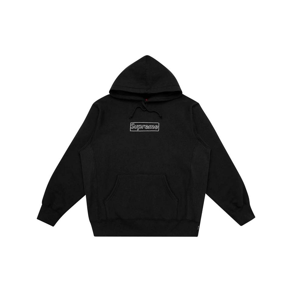 Supreme Kaws Chalk Logo Hoodie Schwarz | CH478BC