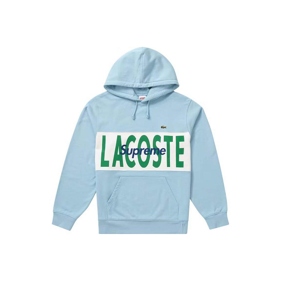 Supreme LACOSTE Logo Panel Mit Kapuze Sweatshirts Blau | CH265LH