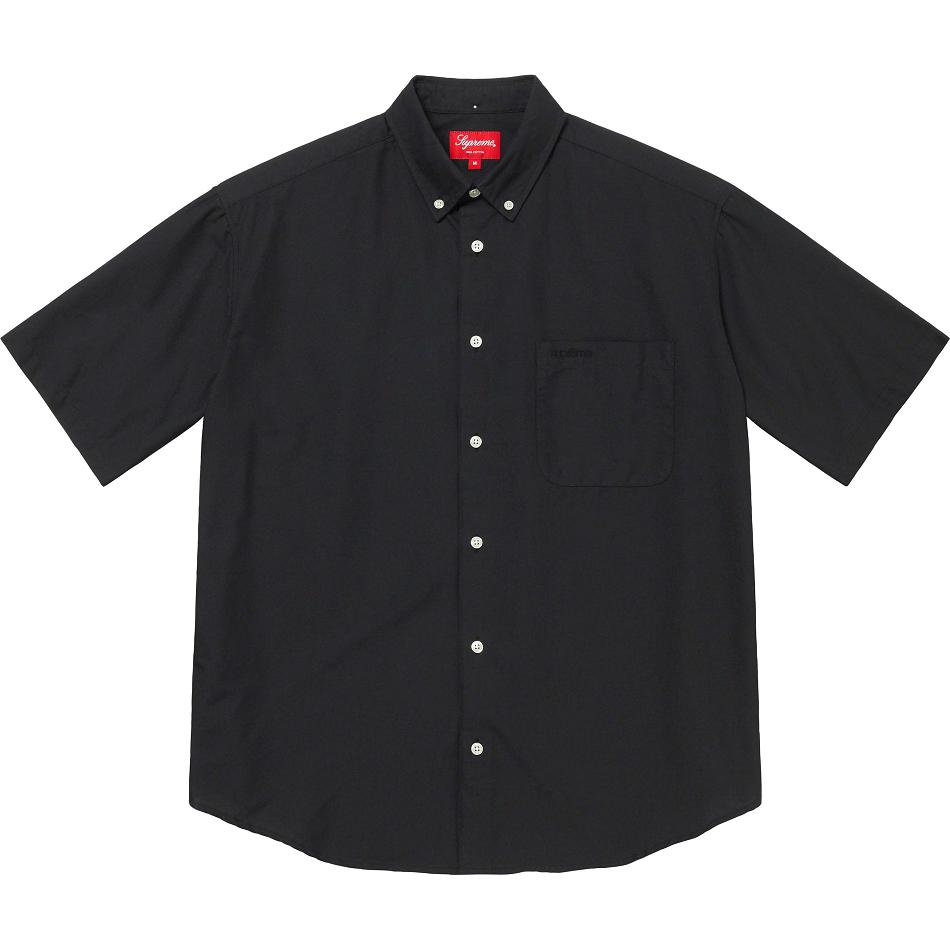 Supreme Loose Fit S/S Oxford Hemd Schwarz | CH384IS