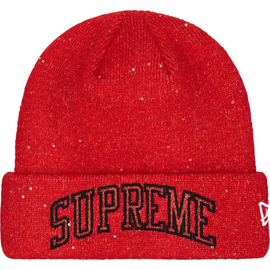 Supreme New Era® Metallic Arc Beanie Hüte Rot | CH144WY