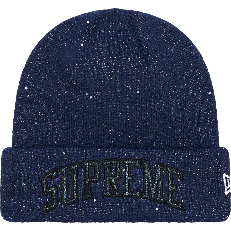 Supreme New Era® Metallic Arc Beanie Hüte Navy | CH145EX