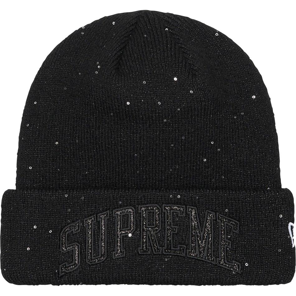 Supreme New Era® Metallic Arc Beanie Hüte Schwarz | CH146RW