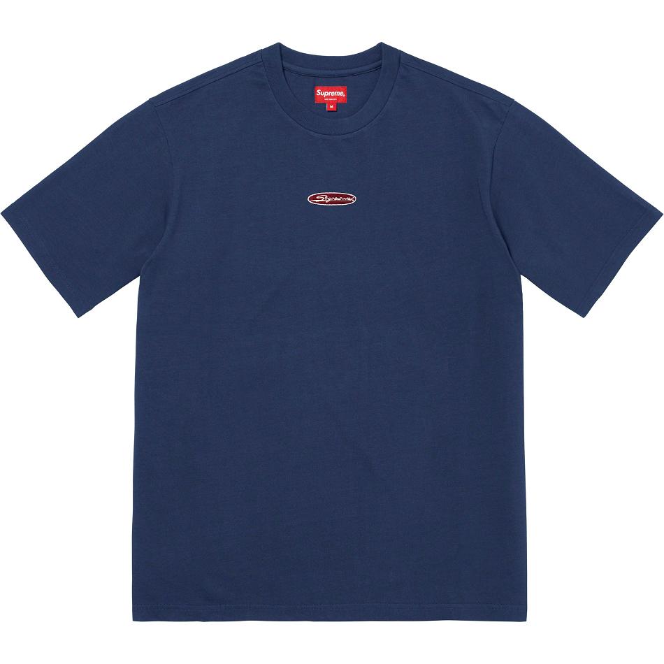 Supreme Oval Logo S/S Top Pullover Navy | CH338FM