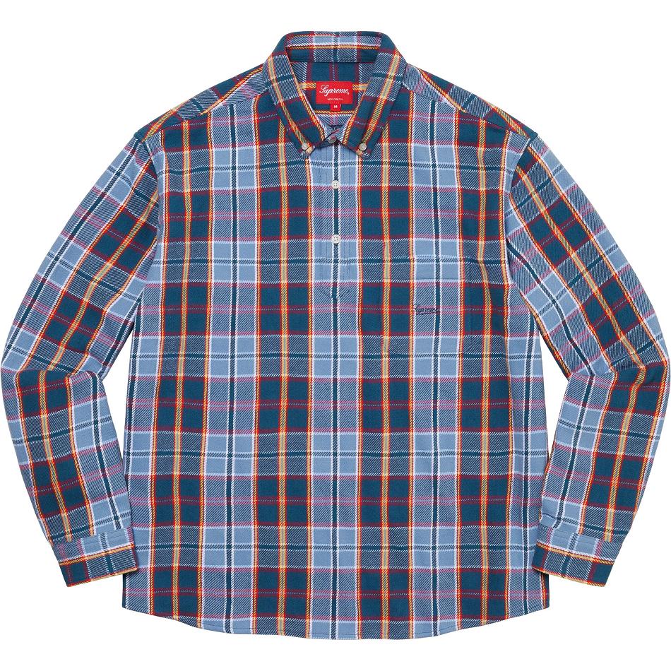 Supreme Pullover Plaid Flannel Hemd Blau | CH380RW