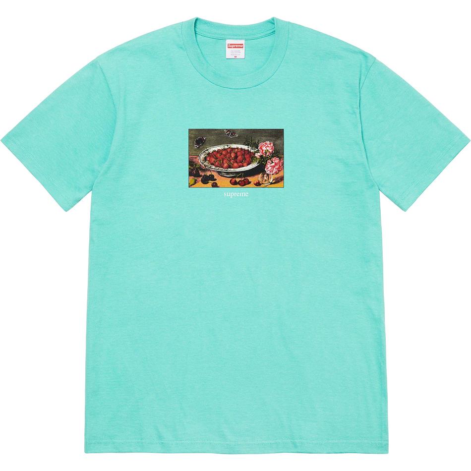 Supreme Strawberries Tee T-shirts Aqua | CH247QZ