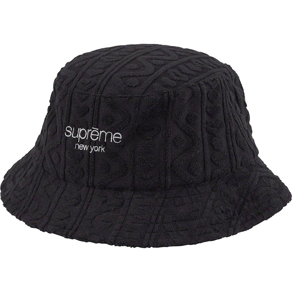 Supreme Terry Pattern Crusher Hüte Schwarz | CH141NB