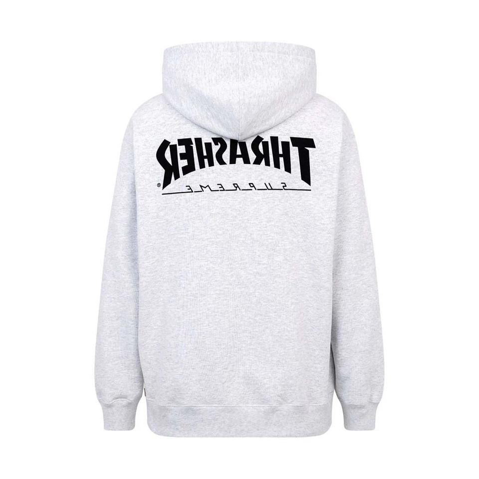 Supreme X Thrasher Logo Print “FW21” Hoodie Grau | CH455QZ