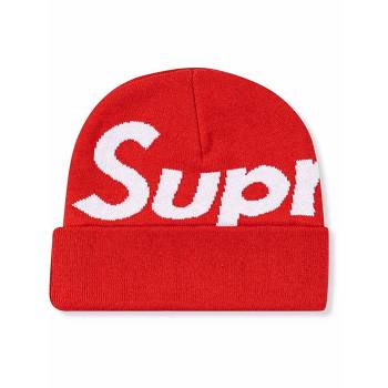 Supreme Big Logo Beanie Hüte Rot | CH113VD