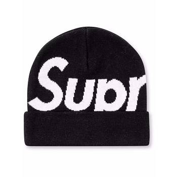 Supreme Big Logo Beanie Hüte Schwarz | CH111XF