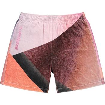 Supreme Geo Velour Kurze Hose Rosa | CH364FM