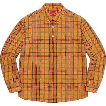 Supreme Pullover Plaid Flannel Hemd Gold | CH377QZ