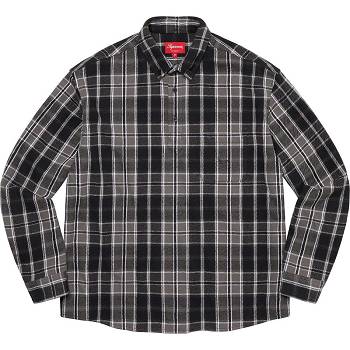 Supreme Pullover Plaid Flannel Hemd Schwarz | CH379EX