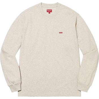 Supreme Small Box L/S Tee Pullover Beige | CH343LH