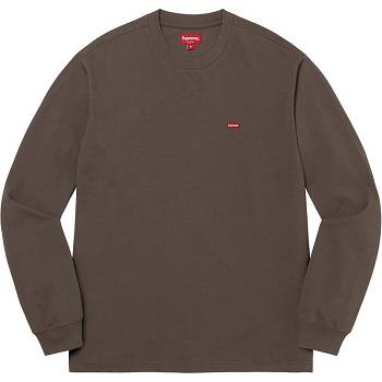 Supreme Small Box L/S Tee Pullover Braun | CH341JJ