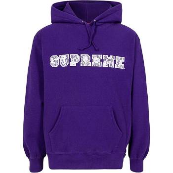 Supreme Spitze Detail Logo Hoodie Lila | CH476CE