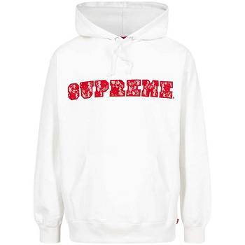 Supreme Spitze Detail Logo Hoodie Weiß | CH475XF