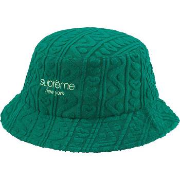 Supreme Terry Pattern Crusher Hüte Grün | CH142MA