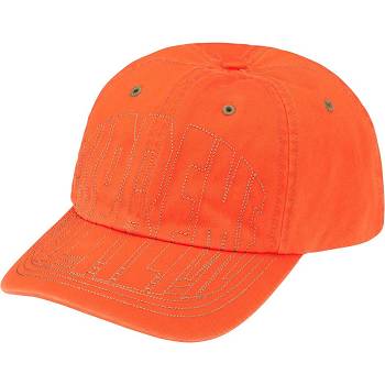 Supreme Visor Stitch 6-Panel Hüte Orange | CH127AP