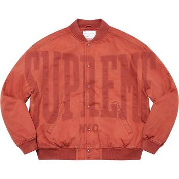 Supreme Washed Knockout Denim Varsity Jacke Rot | CH438PQ