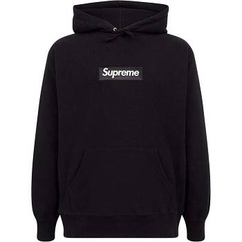 Supreme White Logo Hoodie Schwarz | CH461UT